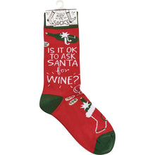 Load image into Gallery viewer, Is It Okay To Ask Santa For Wine Socks
