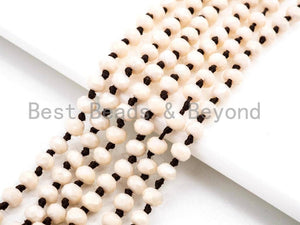 60" Long Hand Knotted Beige Color Crystal Necklace