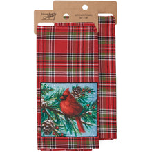 Load image into Gallery viewer, Plaid Cardinal Kitchen Towel
