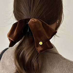 VELOUR BOW HAIRCLIP