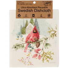 Load image into Gallery viewer, Winter Cardinal Swedish Dishcloth Set
