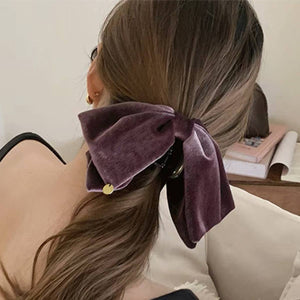 VELOUR BOW HAIRCLIP